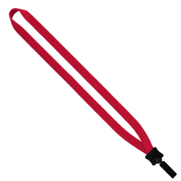 1/2" Smooth Nylon Lanyard with Plastic Clamshell & Bulldog Clip view 3