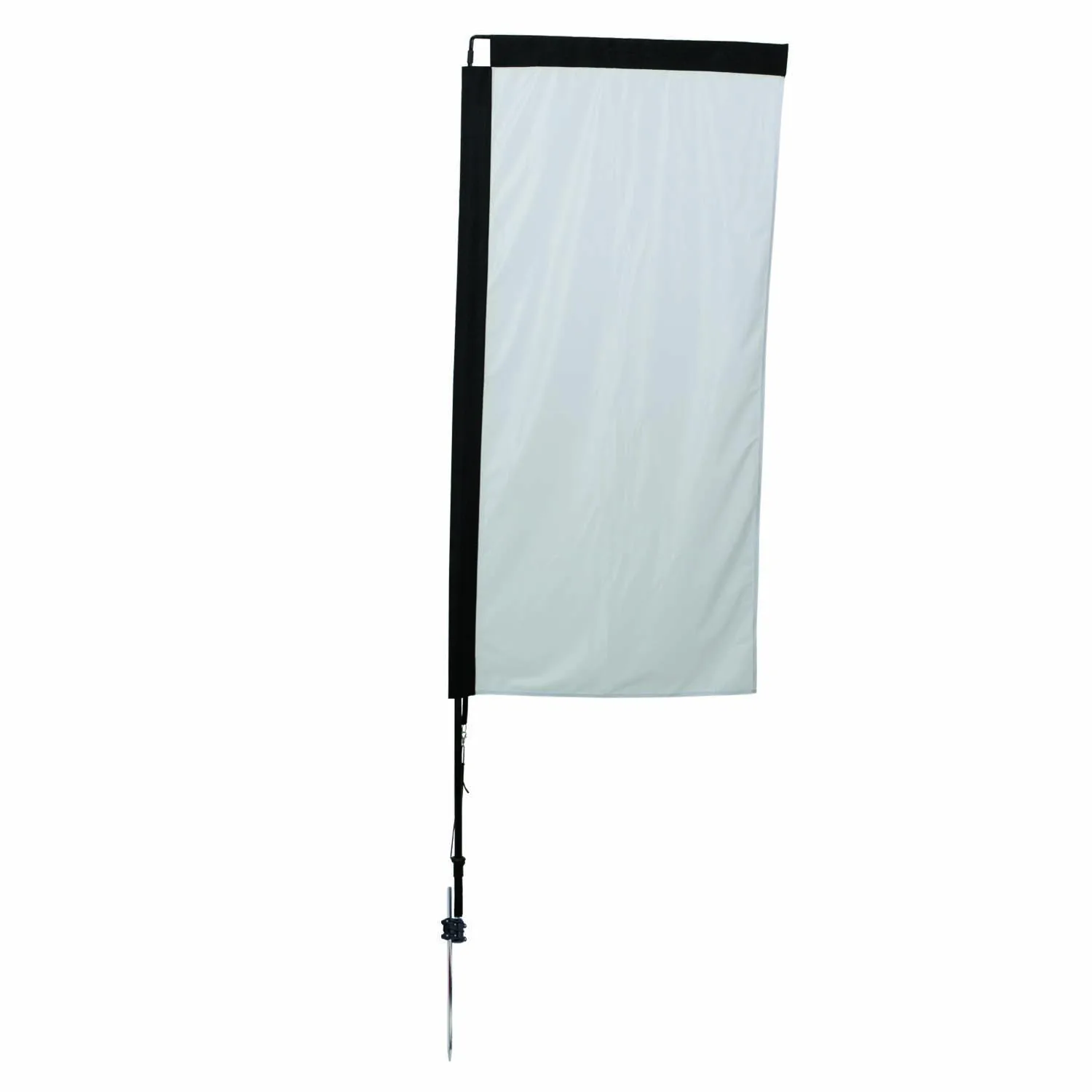 7' Premium Rectangle Sail Sign Flag, 1-Sided, Ground Spike view 2