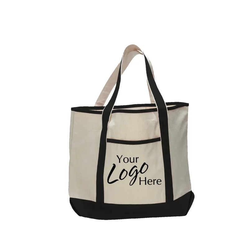 Large Canvas Deluxe Tote Bag w/6" Gusset (22"x16"x6")