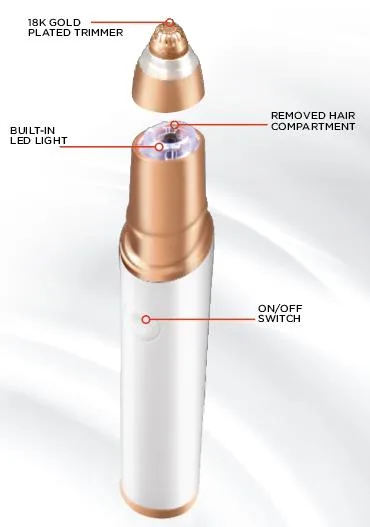 Health, Beauty & Fitness Vivitar Led Light Painless Eyebrow Hair Remover - White