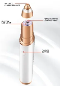 Health, Beauty & Fitness Vivitar Led Light Painless Eyebrow Hair Remover - White