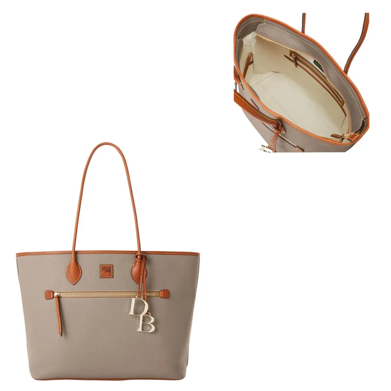 Dooney & Bourke Pebble Grain Large Tote Bag - Taupe Brown