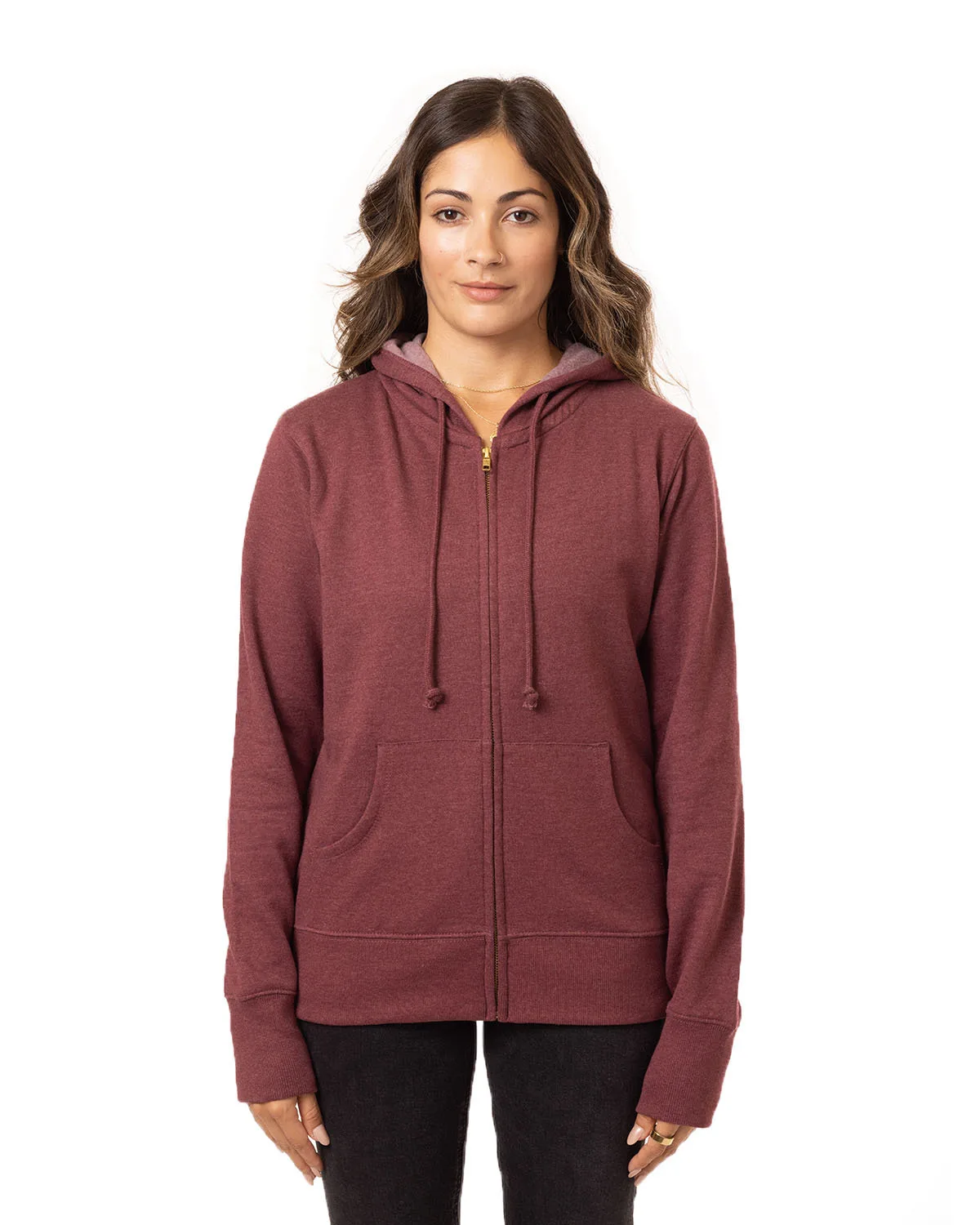 Econscious - Big Accessories Ladies' Heathered Full-Zip Hooded Sweatshirt