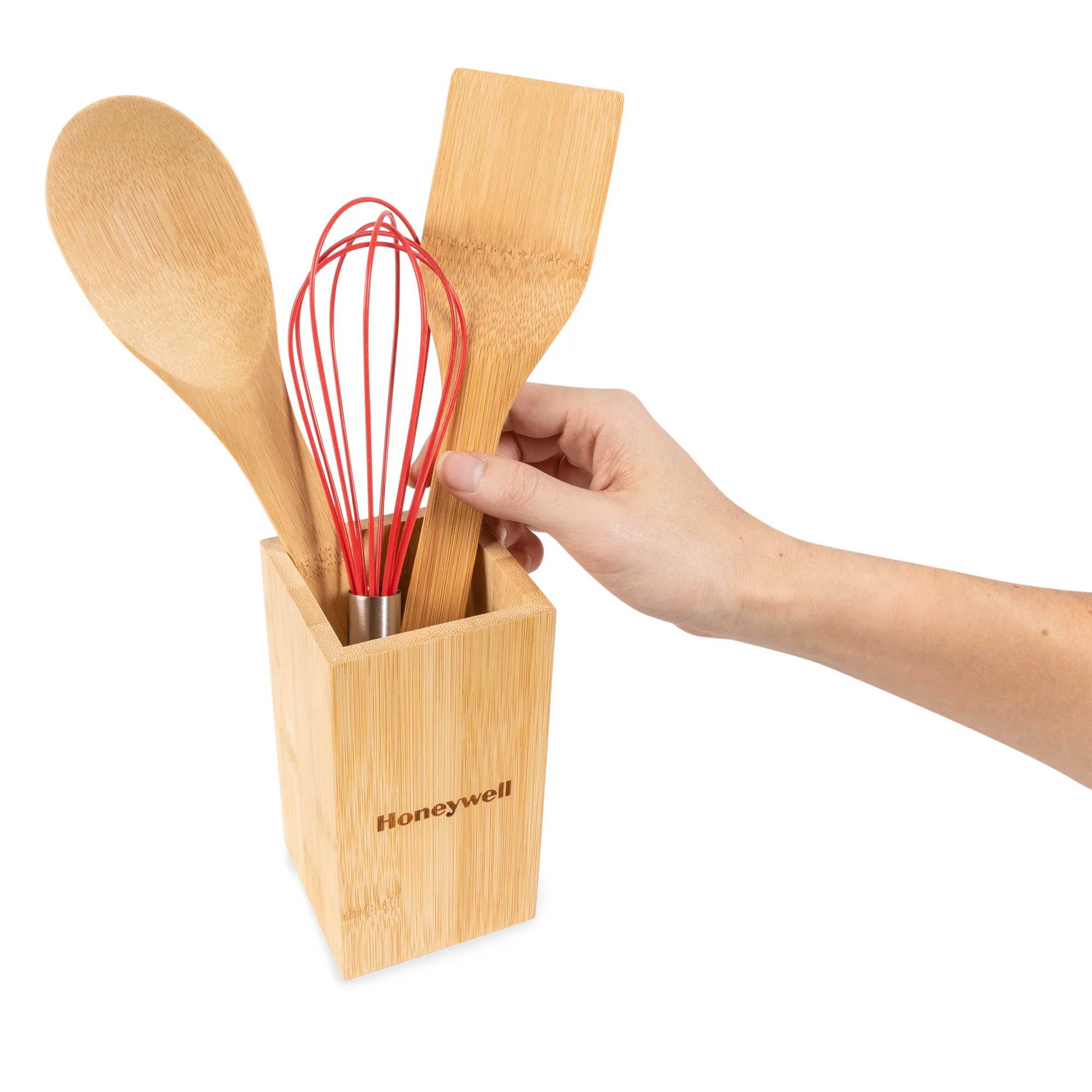 Eco-Friendly Bamboo Kitchen Utensil Holder view 2