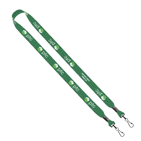 3/4" rPET Dye-Sublimated Double-Ended Lanyard With Metal Crimp and Swivel Snap Hook