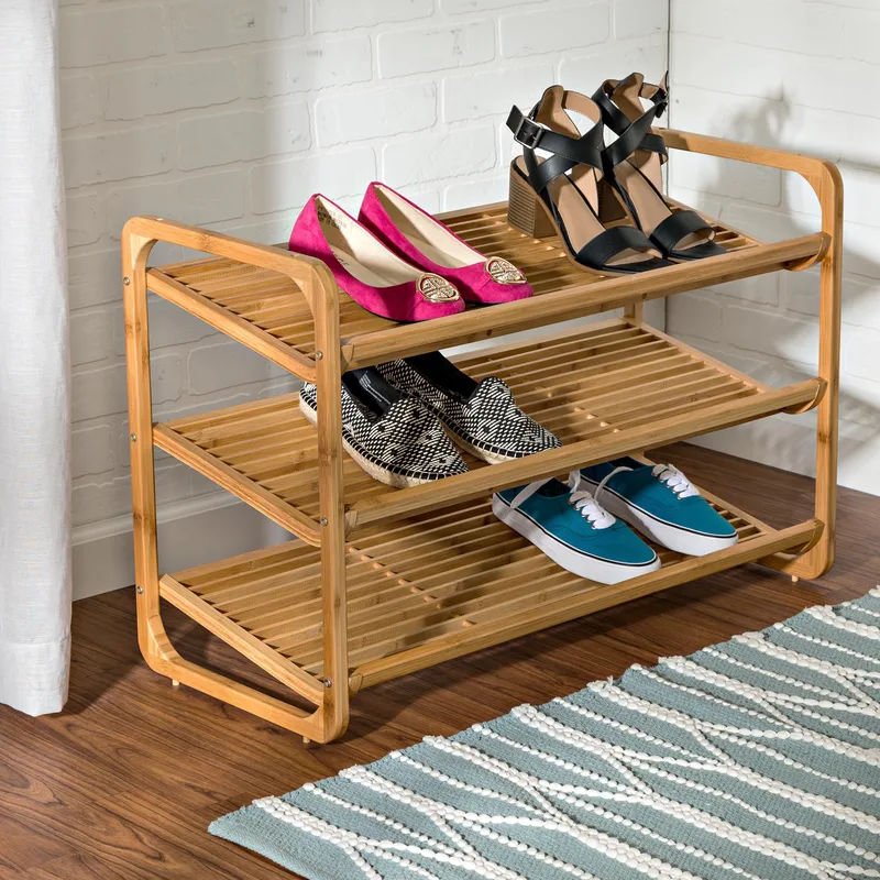 Honey-Can-Do 3-Shelf Bamboo Shoe Rack