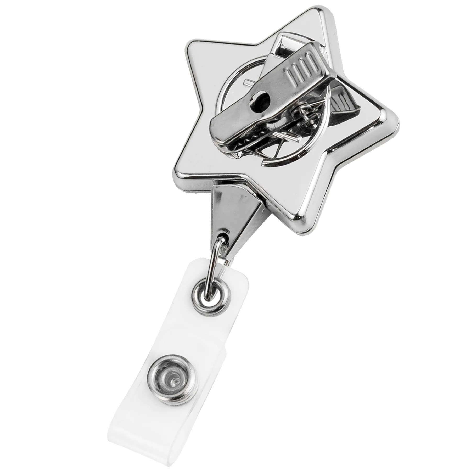 Chrome Star Retractable Badge Reel view 3