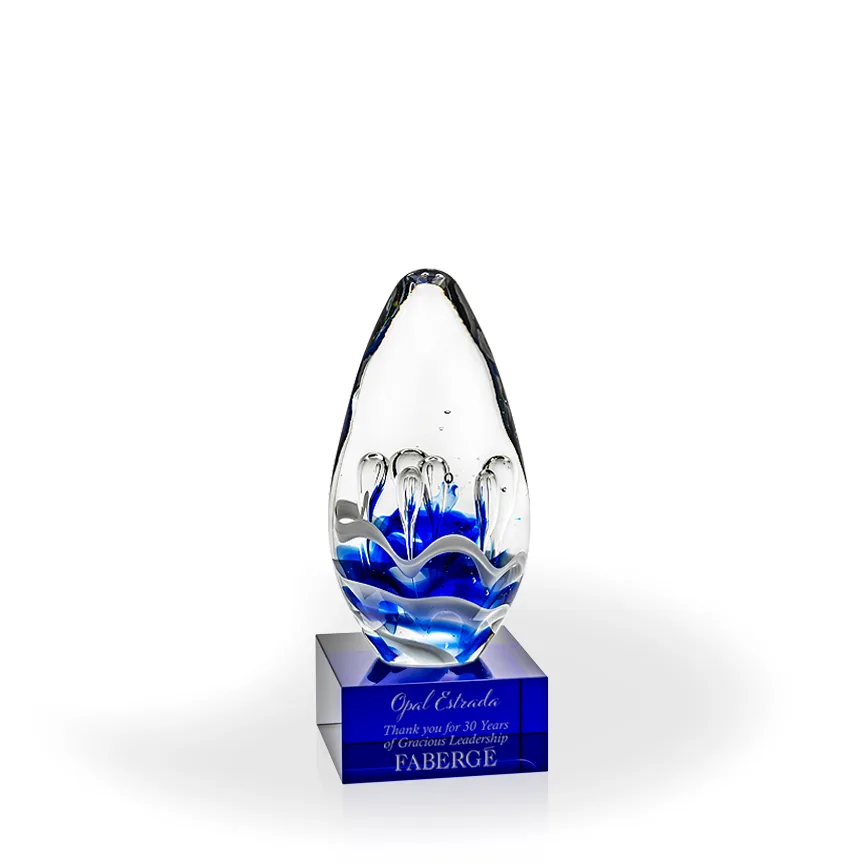 Halsted Art Glass Award - Blue Base