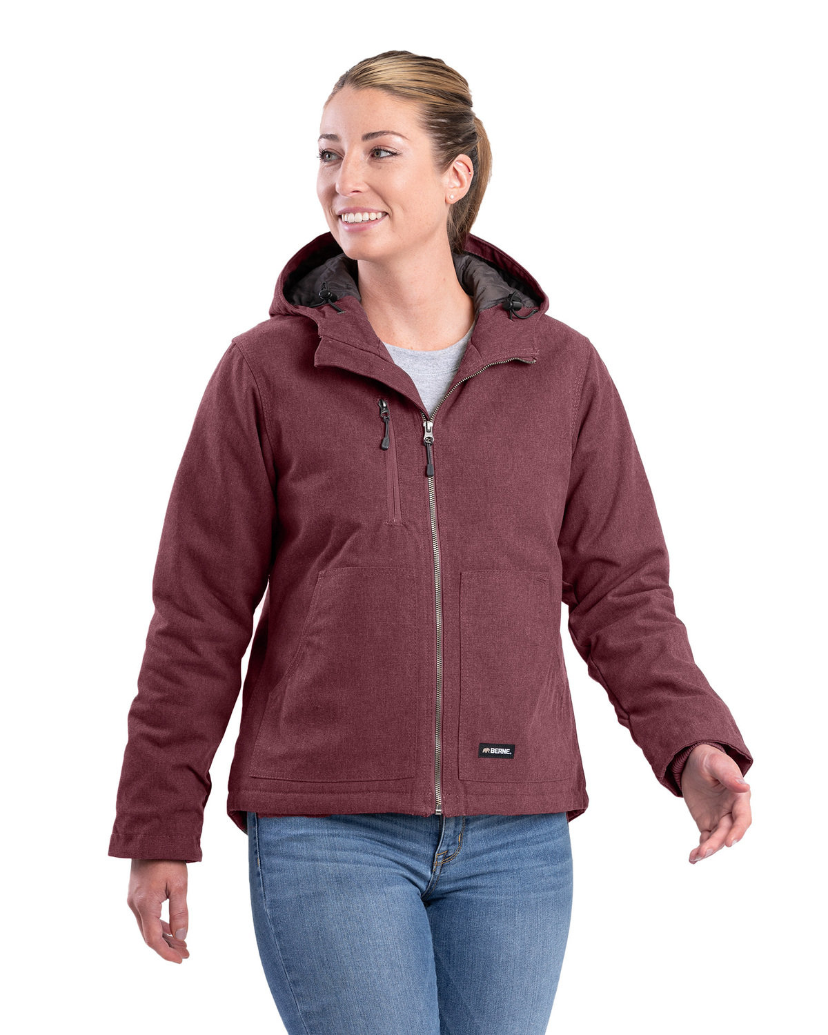 Berne Apparel Ladies' Heathered Duck Hooded Jacket