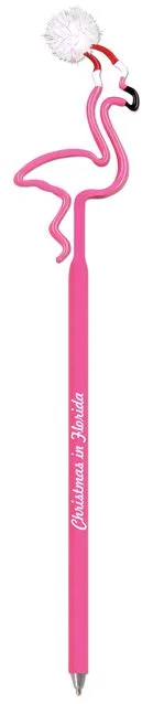 Flamingo w/Santa Hat Multi-Color Inkbend Standard, Bent Pen