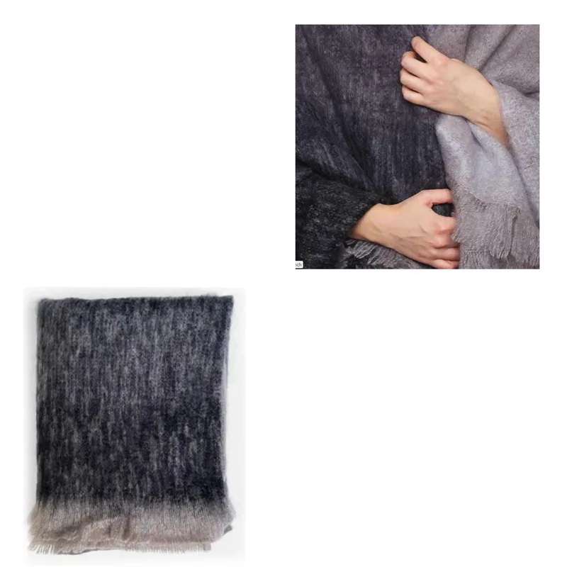 Avoca Ombre Charcoal Mohair Throw