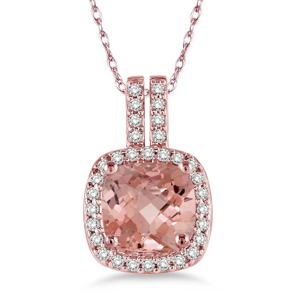 Jilco Inc Contemporary Diamond & Morganite Necklace