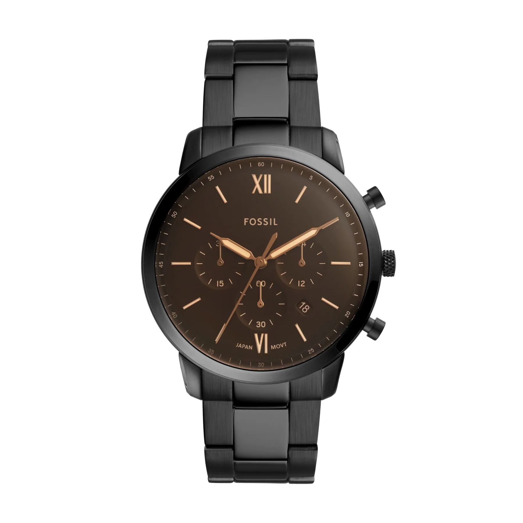 Fossil Men's Neutra Chronograph Black Stainless Steel Watch