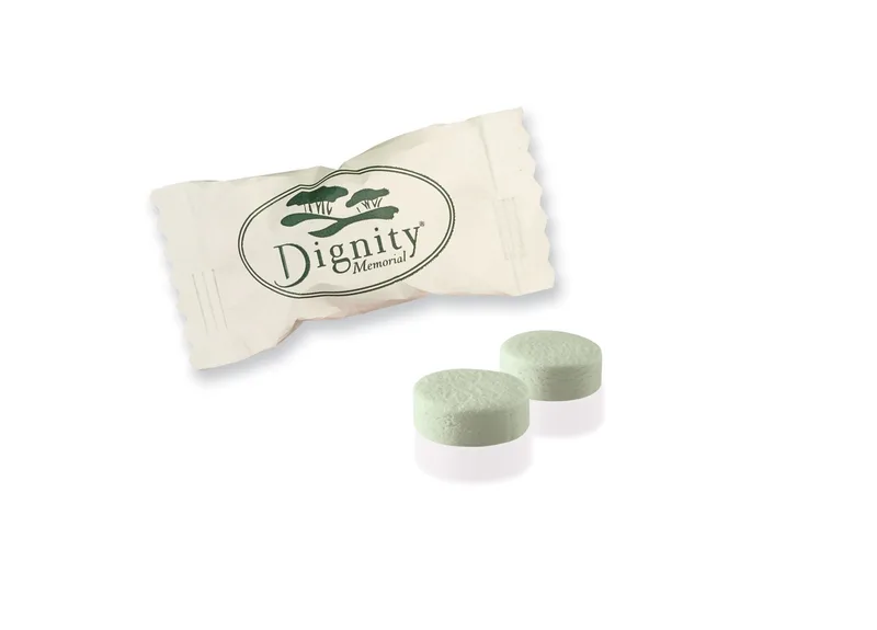 Individually Wrapped Soft Pastel Spearmint Flavor Burst Candy
