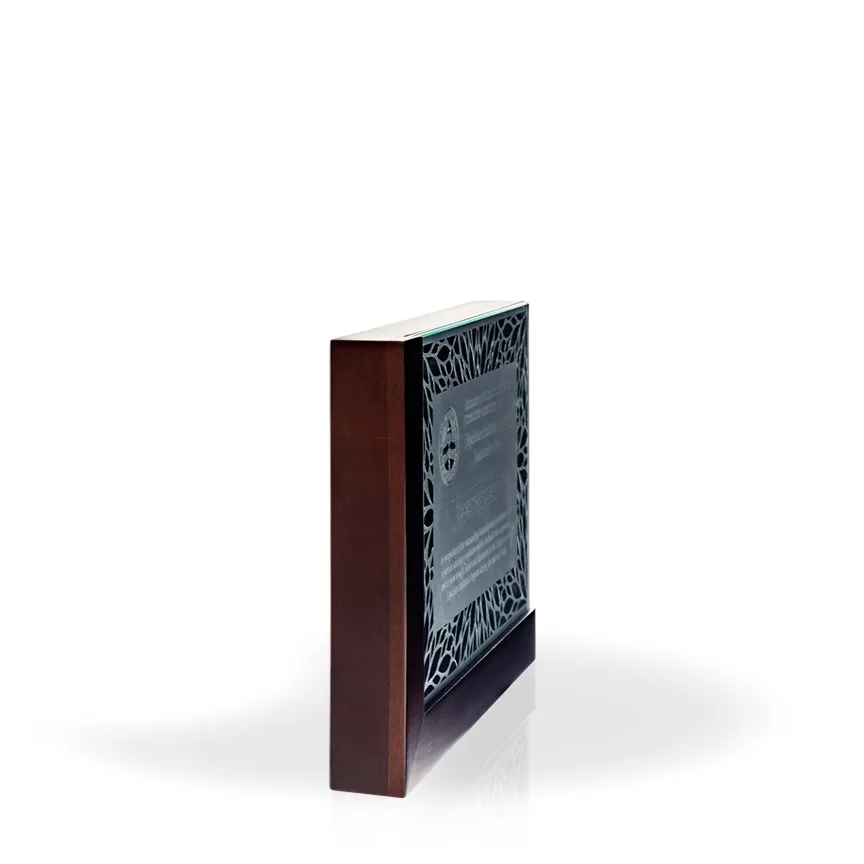 Espresso Wood Desktop Award view 3
