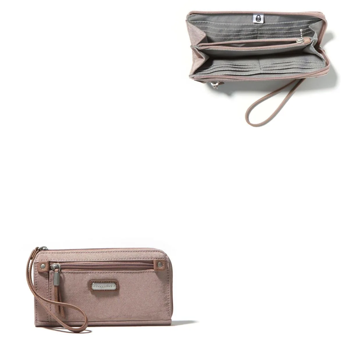 Baggallini® Zip Around Wallet - Blush Shimmer Pink