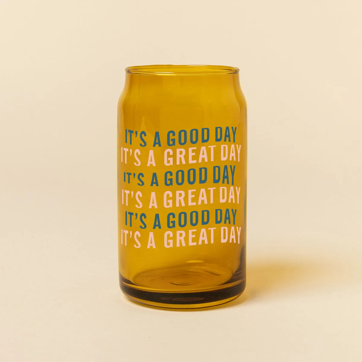 Amber Beer Can Glass