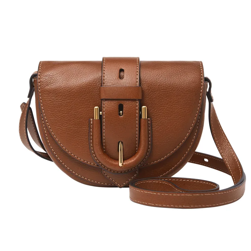 Fossil Harwell Small Flap Crossbody Brown Bag