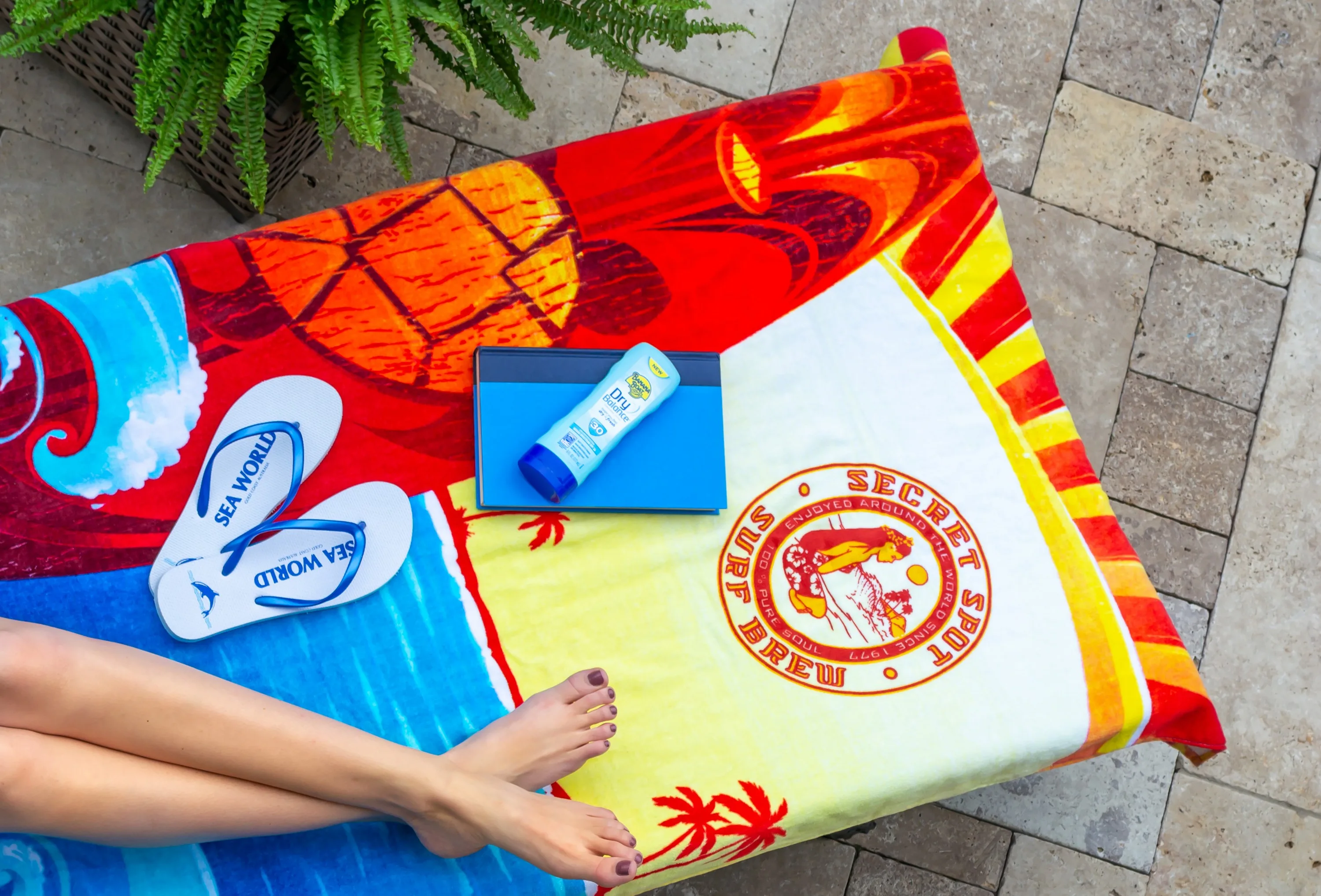 Surf Board Stock Design Beach Towel