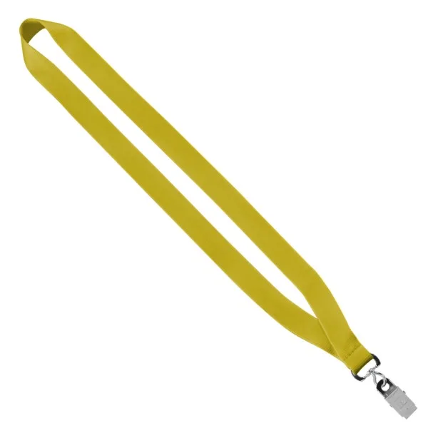 3/4" Economy Polyester Lanyard with Sewn Silver Tone Metal Bulldog Clip view 3