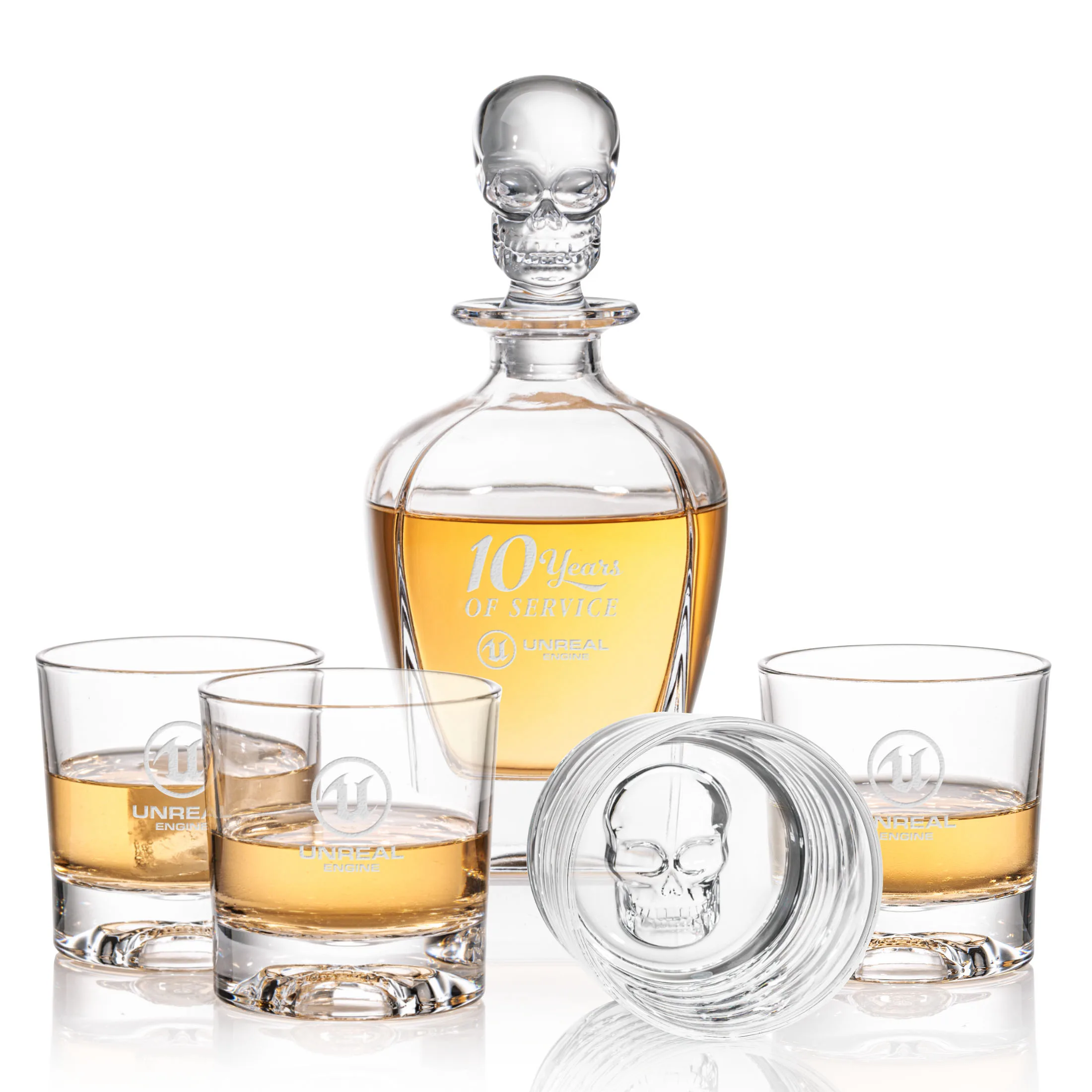 Decanter Set, Deep Etch, Decanter & 4 OTR