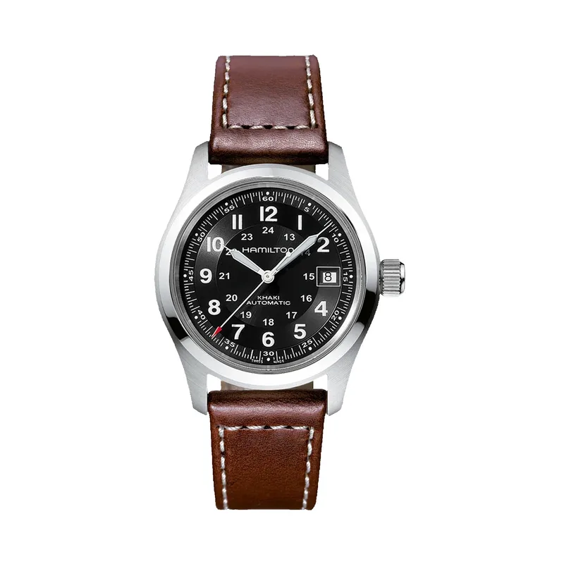 Hamilton Khaki Field Auto Brown Leather Strap Watch