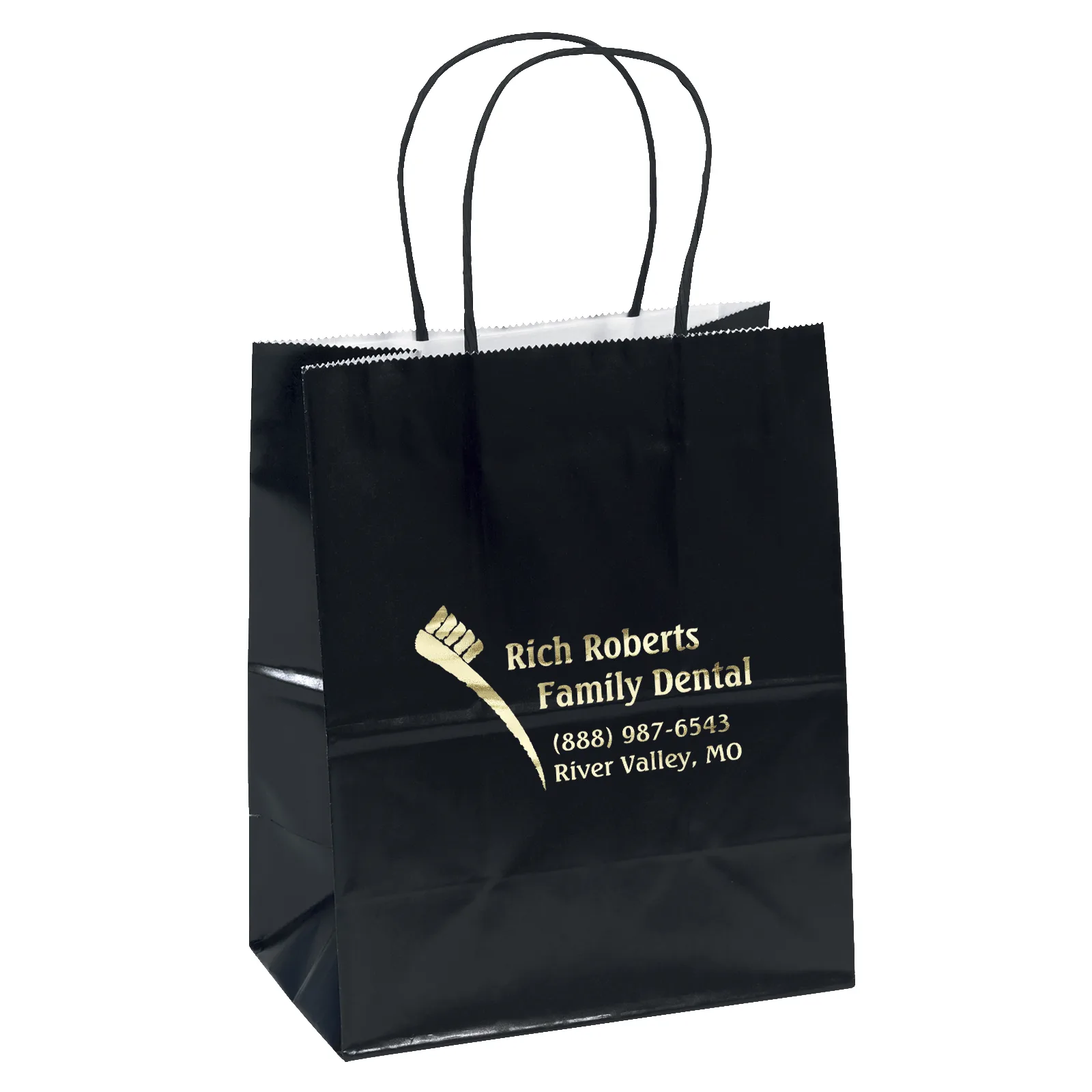 Amanda™ - Gloss Shopper - Foil Print (7 3/4" x 4 3/4" x 9 3/4")