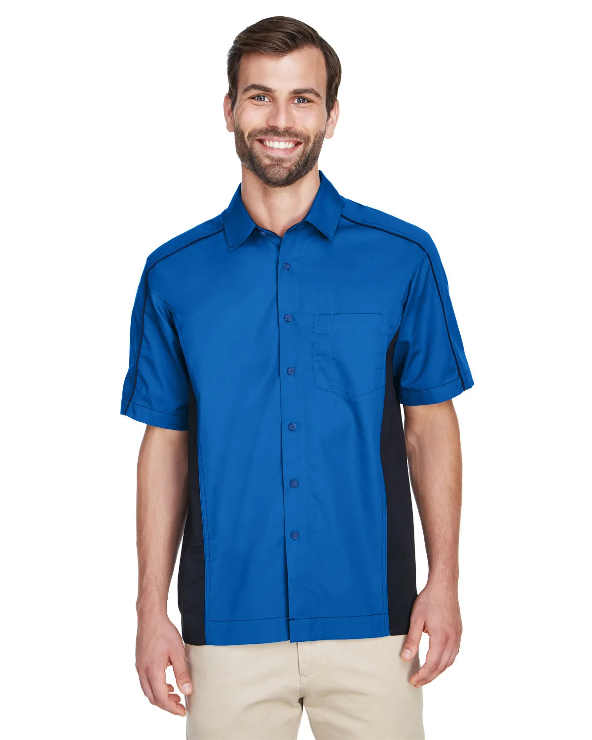 NORTH END Men's Fuse Colorblock Twill Shirt