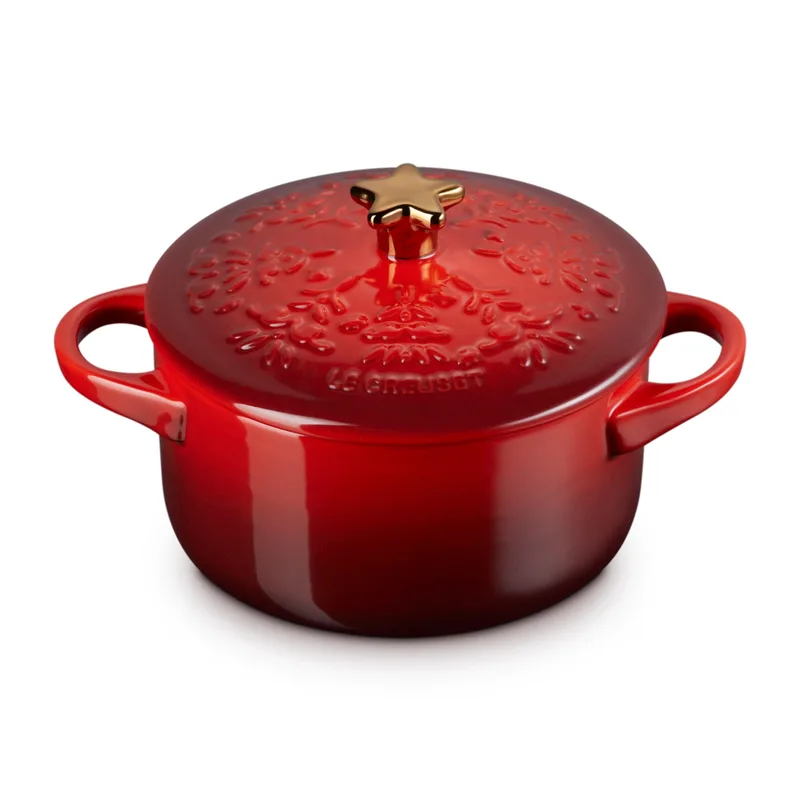 Le Creuset Noel Collection 24Oz Stoneware Mini Cocotte Cerise