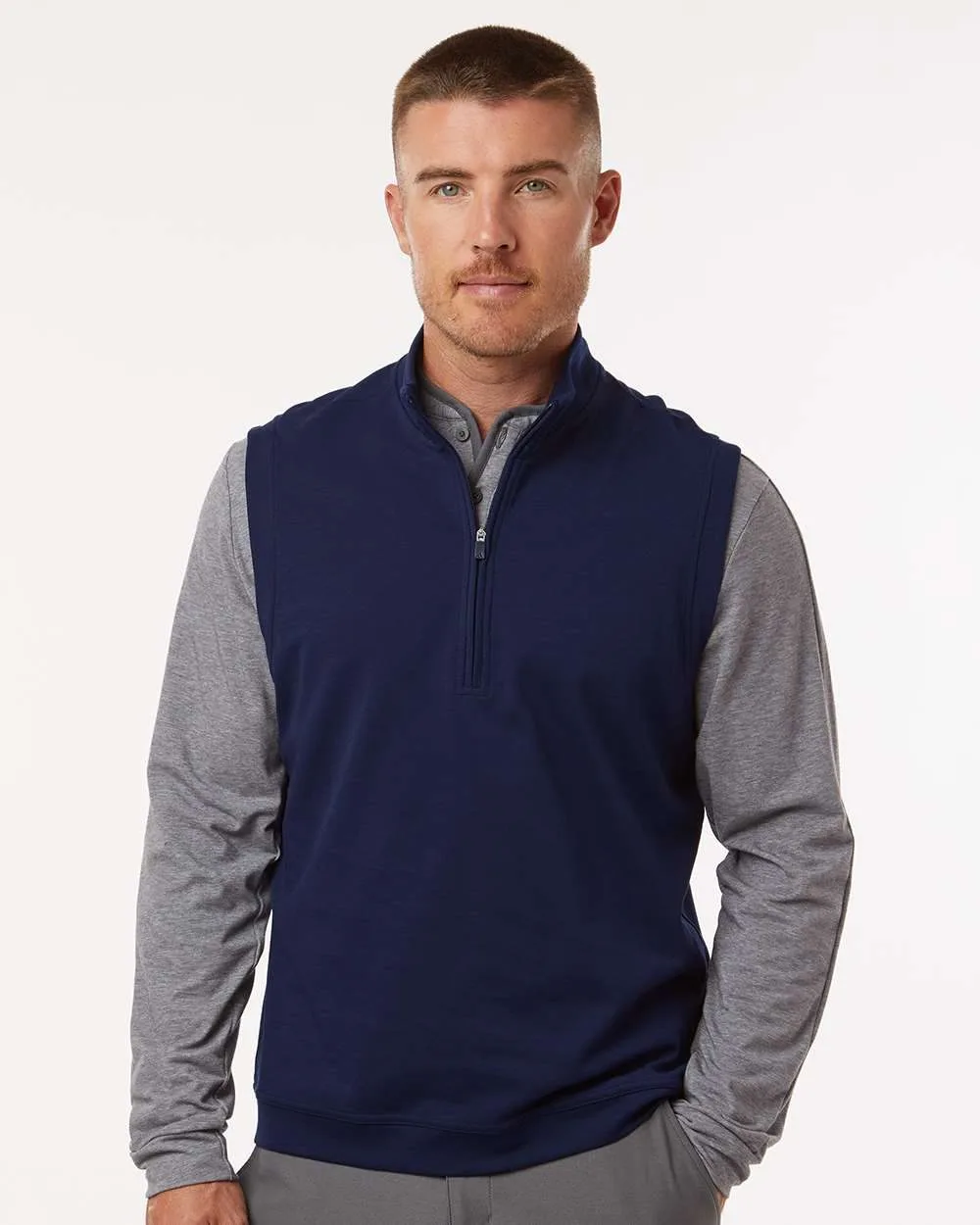 Adidas® Men's Club Quarter-Zip Vest view 2