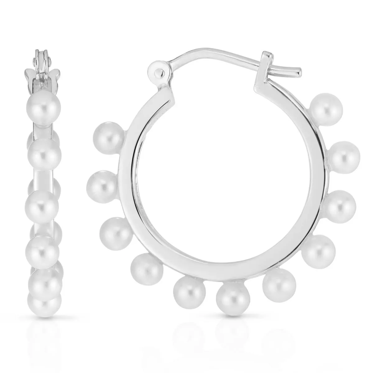 Jilco Inc Pearl Hoops - 3.5mm