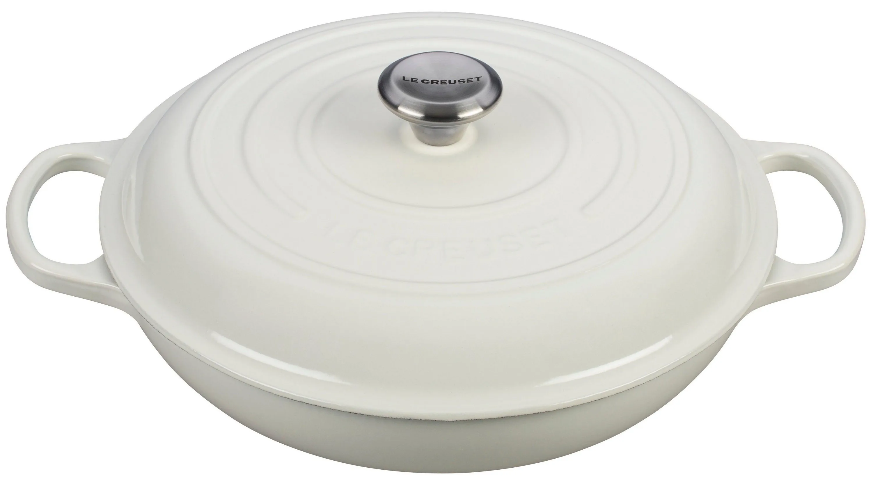 Le Creuset 3.5Qt Signature Cast Iron Braiser White