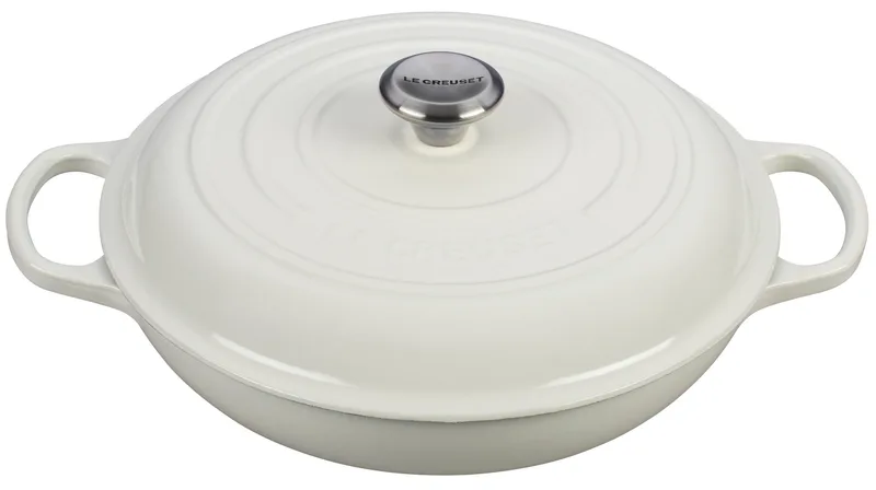 Le Creuset 3.5Qt Signature Cast Iron Braiser White