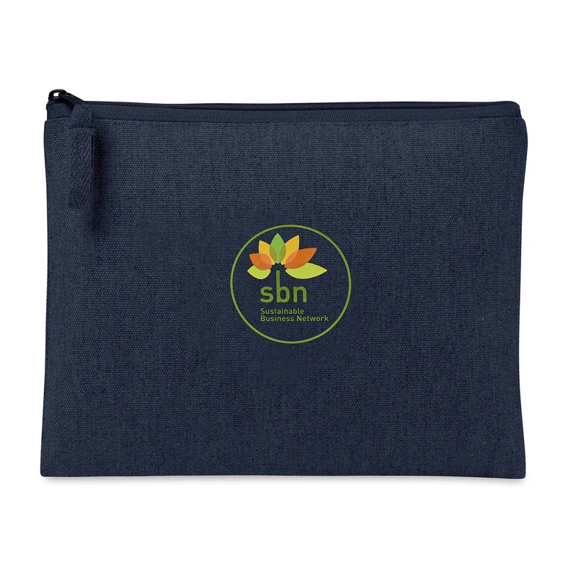 AWARE™ Recycled Cotton Zippered Pouch - Indigo Denim