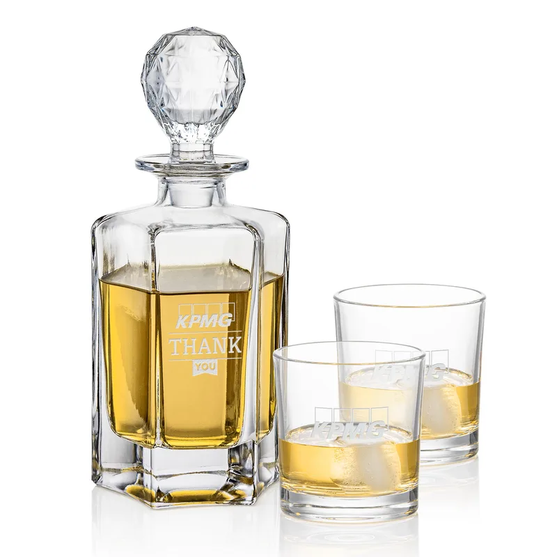 Decanter Set, Deep Etch, Decanter & 2 OTR