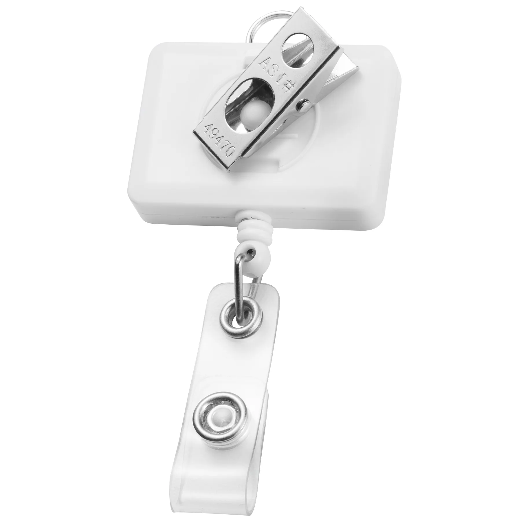 Jumbo Rectangle Badge Reel w/lanyard attachment view 3