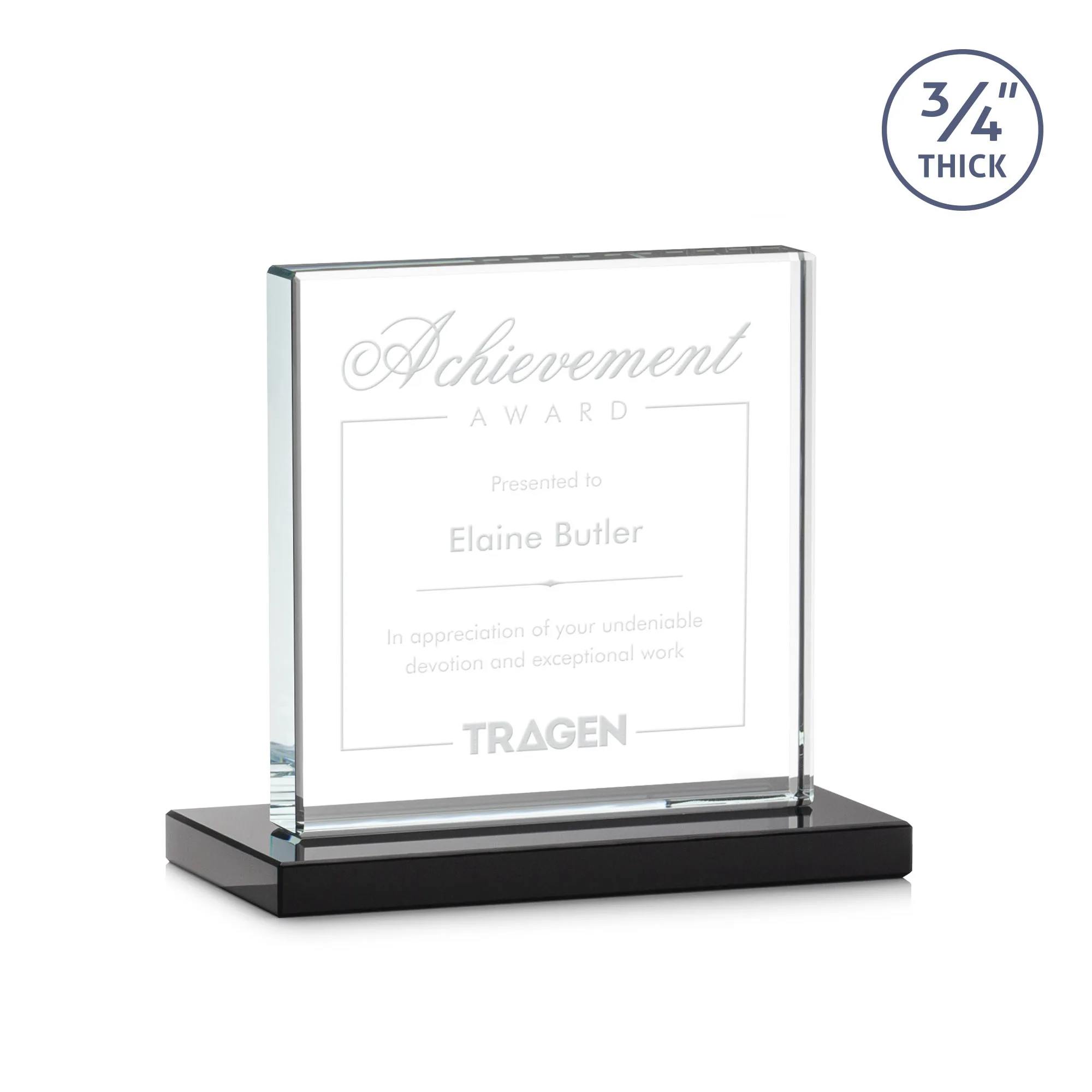 Deep Etch, Standard base, Black, 6" x 5.375" x 3"