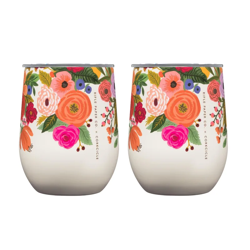 Corkcicle 12 Oz. Stemless Wine Cup - Rifle Paper Garden Party, 2 Pack