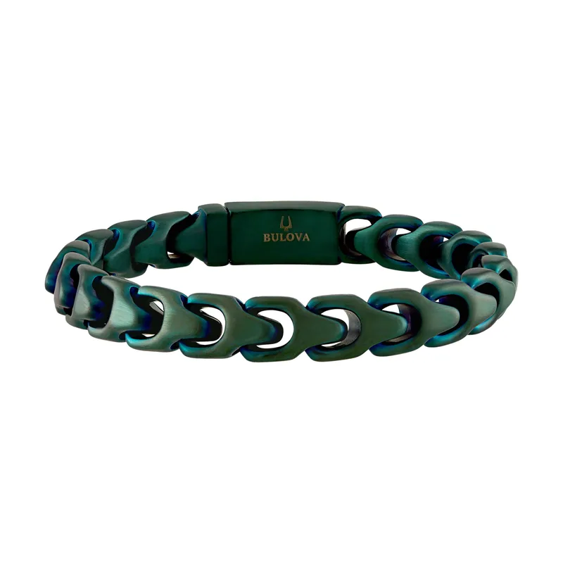 Bulova Jewelry Link™ Steel Bracelet - Forest Green