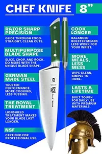 Dalstrong Chef Knife - 8" Green Handle - Gladiator Series
