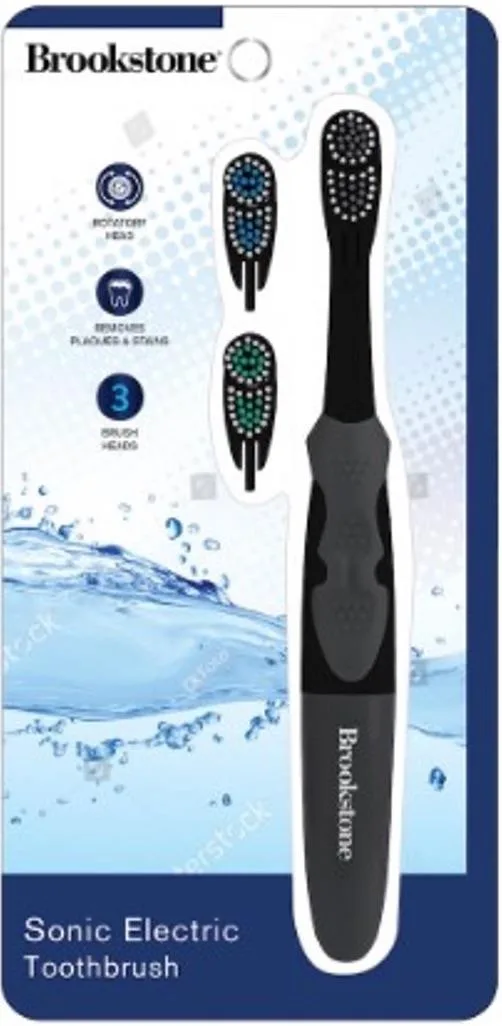 Health Beauty & Fitness Brookstone Sonic Electric Toothbrush w/2 Heads & Storage Case