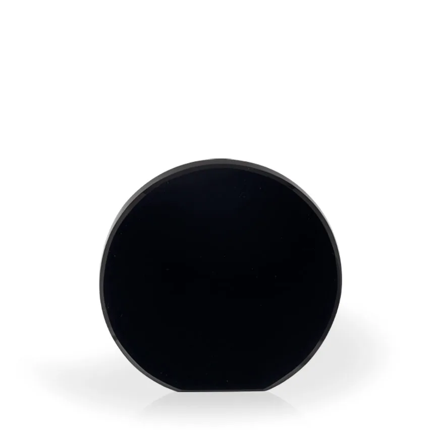 Brielle Black Crystal Beveled Circle with Flat Bottom, Large view 2