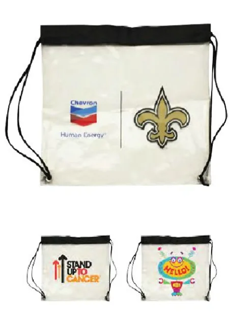 Clear PVC Drawstring Bag view 2