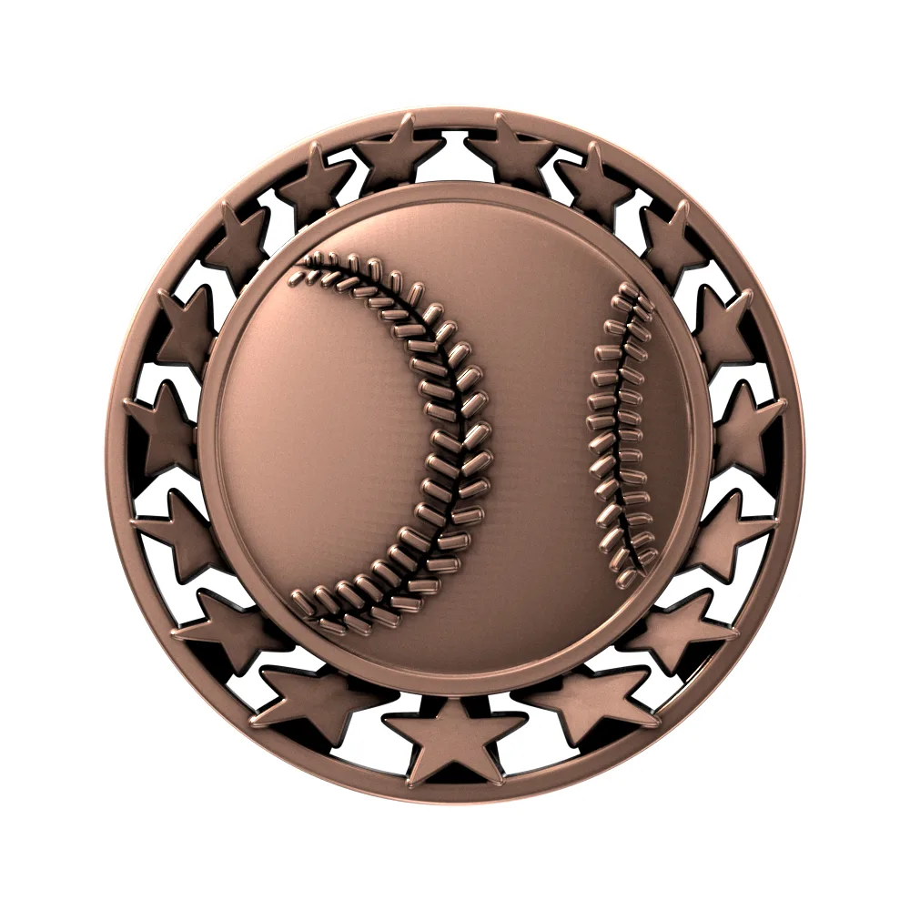 Antique Baseball Star Medal (2-1/2") view 4