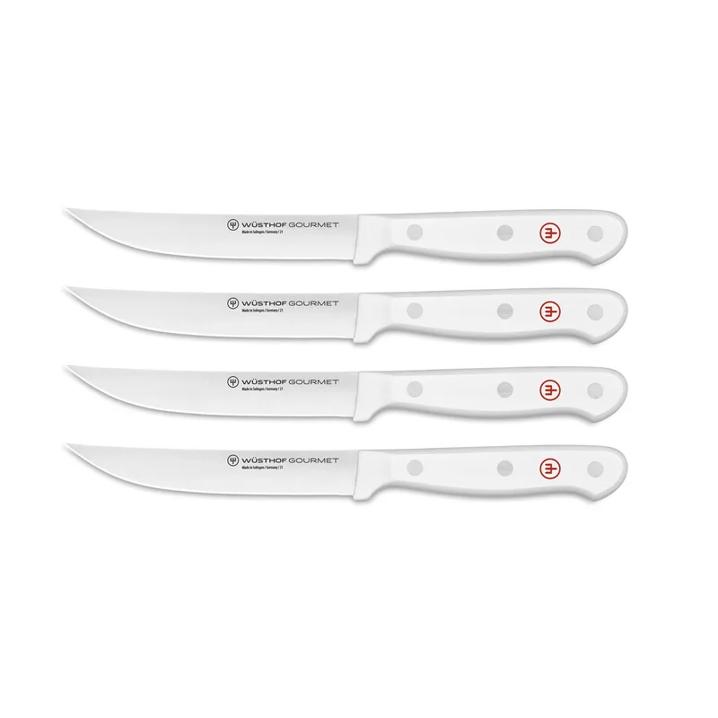 Wusthof 4Pc Gourmet Steak Knife Set W/ White Handles