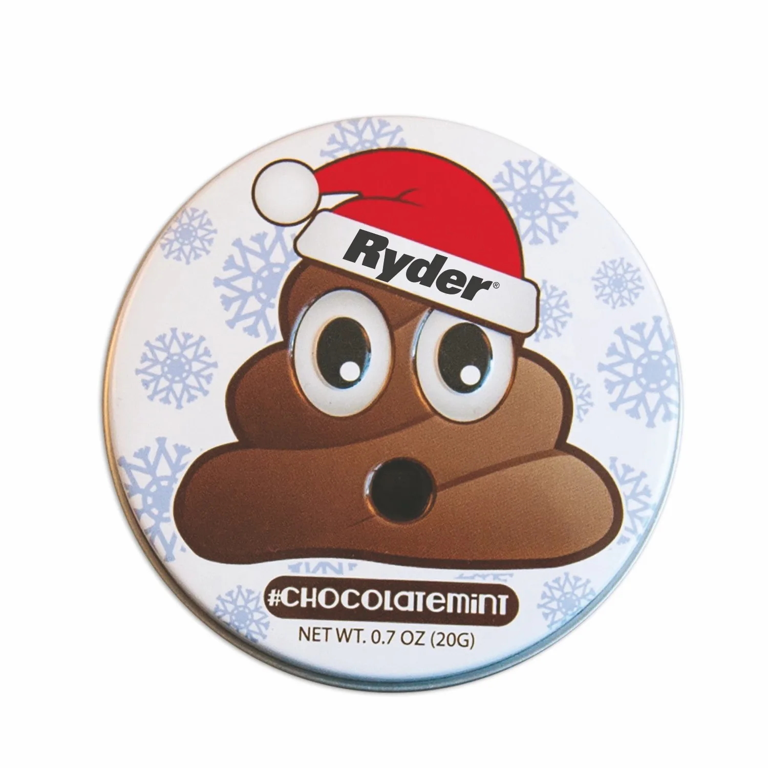 Santa Poop Emoji Tin w/Chocolate Mints