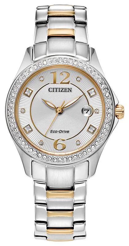 Citizen Watch Ladies' Crystal Stainless Steel Bracelet Watch Silver-Tone Dial