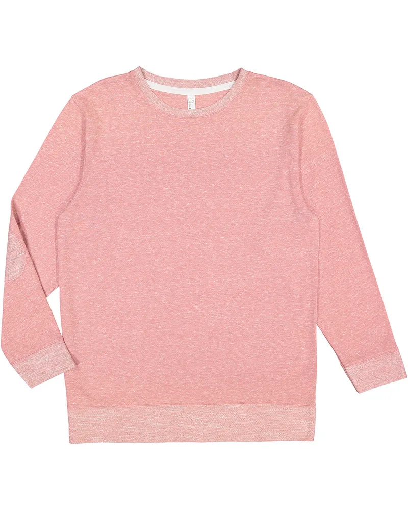 LAT Adult Harborside Melange French Terry Crewneck with Elbow Patches view 3