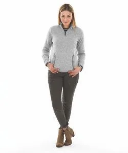 Women's Heathered Fleece Pullover Shirt view 4