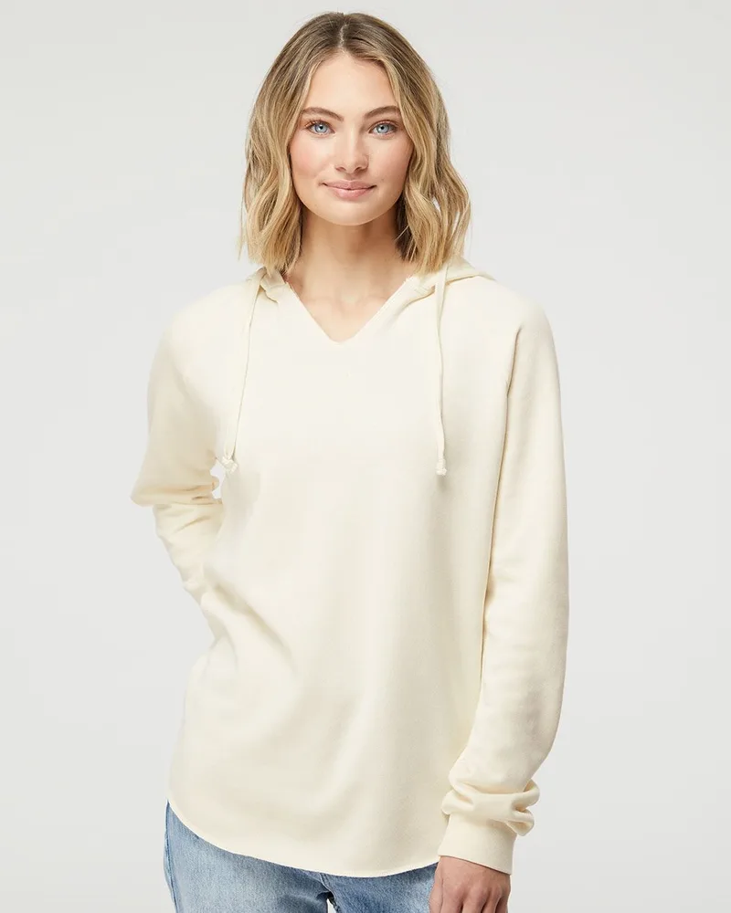 Independent Trading Co.® Women's Lightweight California Wave Wash Hooded Sweatshirt